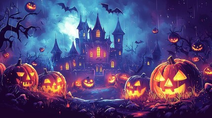 Spooky Halloween pumpkins