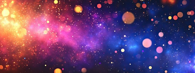 Fototapeta premium Background with stars, purple and blue tones with red accents.