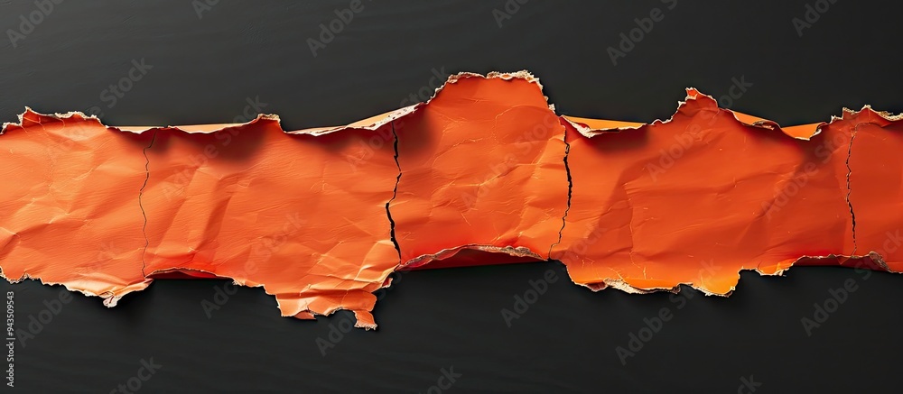 Poster A visual representation of keyword research on orange torn paper set against a black backdrop creating a symbolic image with room for text. Creative banner. Copyspace image