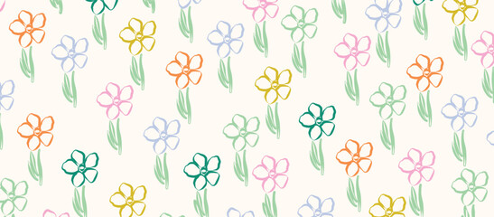 Hand drawn minimal abstract organic shapes pattern. Cute botanical shapes, random childish doodle cutouts of tropical leaves, flowers and branches, decorative abstract art vector illustration.	