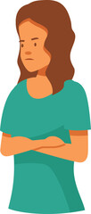 Obraz premium Young woman is crossing her arms and frowning, clearly unhappy with the current situation