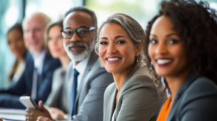 Obraz premium Diverse group of business professionals in a meeting