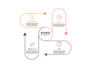 4 option cycle infographic chart. Vector illustration.