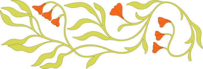 Art Nouveau floral element. Decorative element. Vector.
