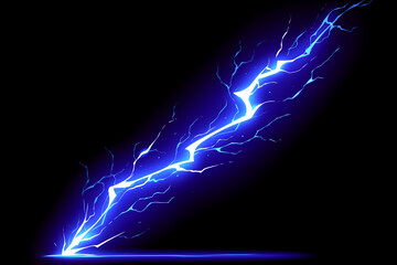 漆黒に閃く青い雷光
