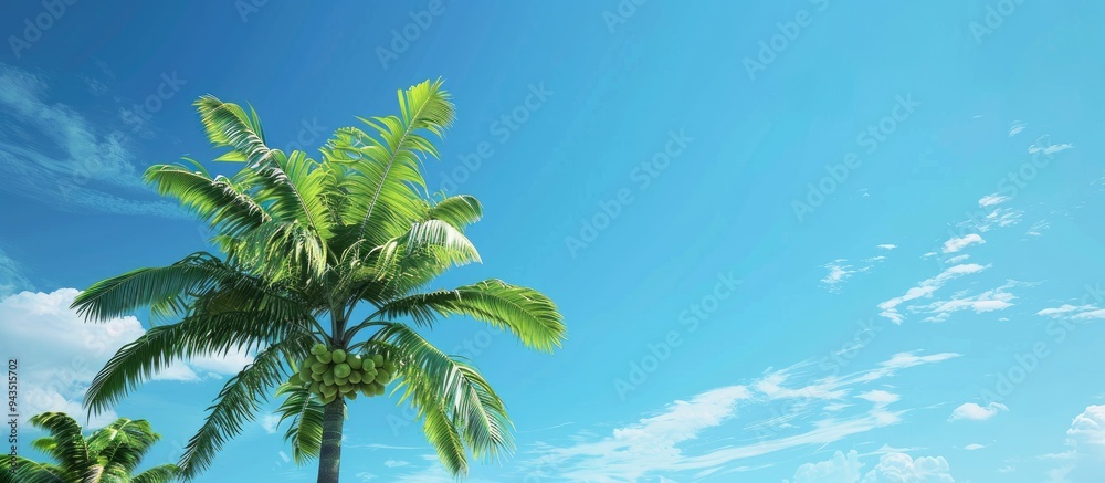 Canvas Prints banana tree under clear blue sky with copy space image