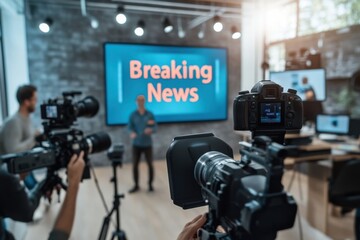 Live Broadcast: Breaking News Studio in Action