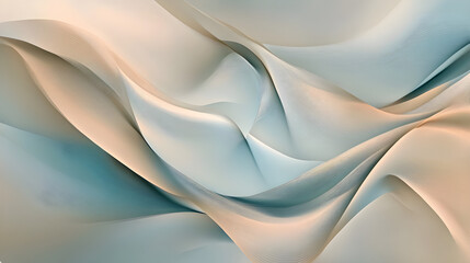 Soft waves of khaki and sky blue blend seamlessly, creating an abstract background with fluid, flowing shapes that evoke a sense of tranquility and elegance