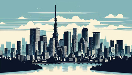 Fototapeta premium Shanghai China city skyline vector silhouette 