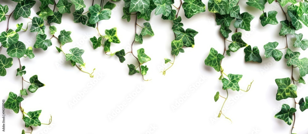 Poster ivy hedera plant displayed on a white background with copy space image