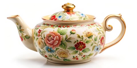 vintage ceramic teapot delicate floral patterns