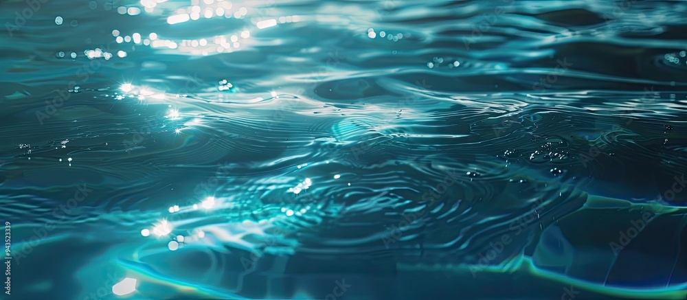 Poster Swimming pool displaying a tranquil water surface with gentle ripples perfect for a serene copy space image