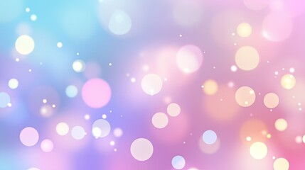 Abstract pastel-colored vector background with floating bokeh lights, creating a soft and tranquil atmosphere.