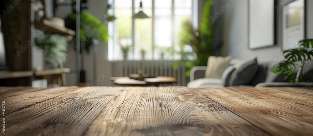Poster ideal for showcasing products and presentations a blurred modern scandinavian living room is feature