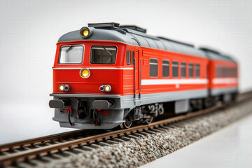 Obraz premium Passenger Train On White Background