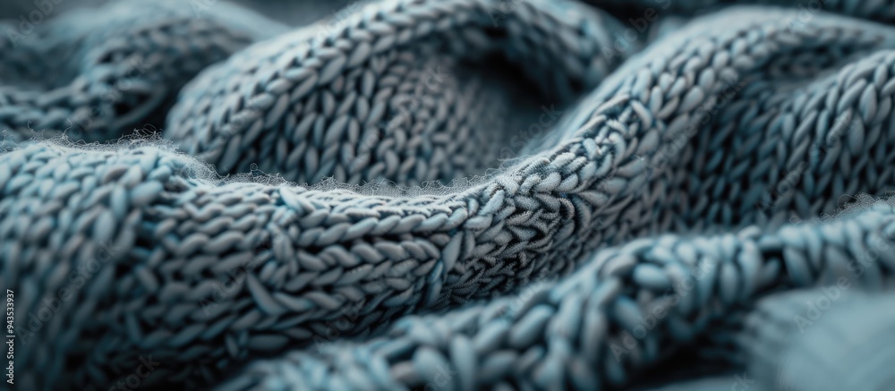 Fototapete detailed close up shot showcasing an abstract knitted jersey fabric backdrop featuring ample copy sp