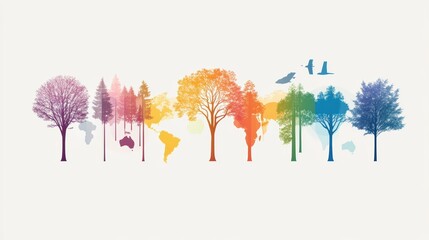 Thematic Map of Global Climate Zones, A thematic map showcasing different climate zones across the globe, using distinct colors to represent temperature and precipitation patterns.