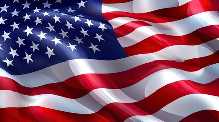 Fototapeta premium Memorial day background with national flag of United States. National holiday of the USA. Vector illustration. generative ai