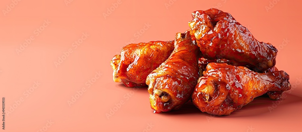 Poster spicy bbq buffalo drumettes with a crispy coating perfect for your next cookout with friends ideal f