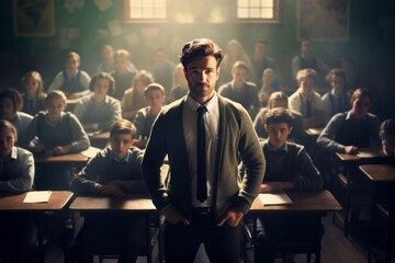 Teacher Standing In Front of Students in a Classroom