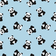 Obraz premium Panda pattern on blue background
