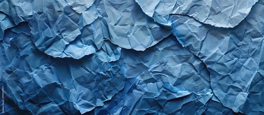 Poster denim colored painted paper texture serves as an abstract blue background with copy space image