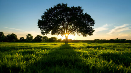 Fototapeta premium Couple Trees That Are The Grass
