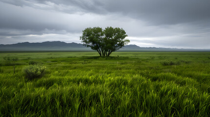 Obraz premium Couple Trees That Are The Grass