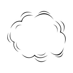 Vector cloud cartoon of smoke with outline