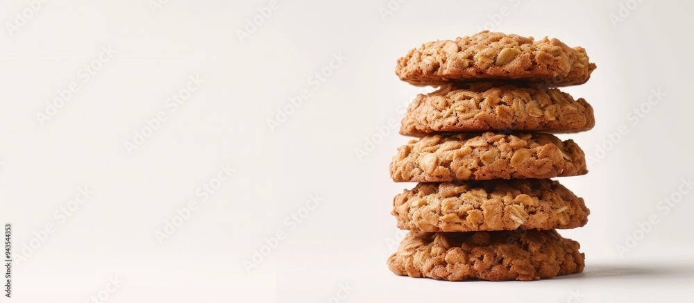 Aufkleber oatmeal cookies a healthy option stand alone on a white backdrop with room for a copy space image