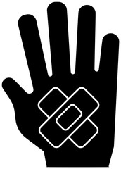 hand illustration broken silhouette health logo bandage icon injury outline pain medical care foot orthopendic elastic fracture medicine injured shape accident hurt plaster for vector graphic backgrou