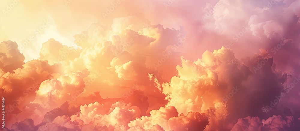 Aufkleber abstract dramatic sky with artistic dark clouds at sunset creating a natural pattern ideal as a beau