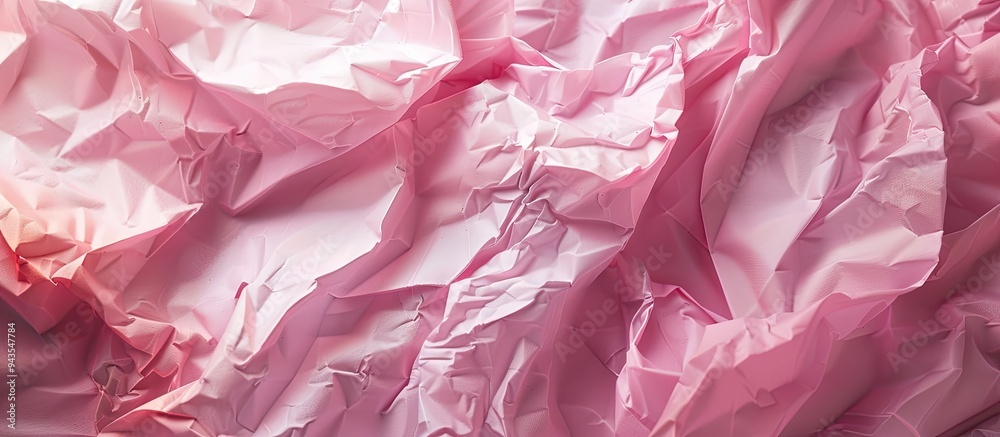 Poster a detailed shot of crumpled pink paper as a backdrop with copy space image
