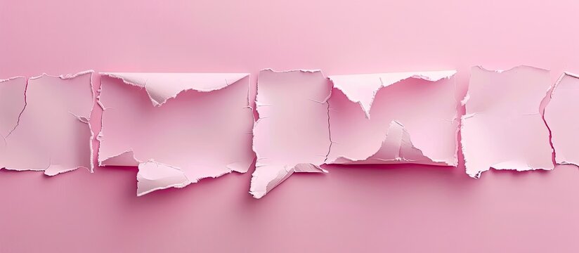 A torn paper with a comforting message on a pink background serves as a symbolic gesture of support with ample space for additional content or design