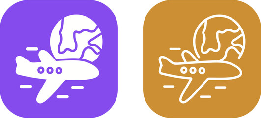 Fototapeta premium International Flights Vector Icon