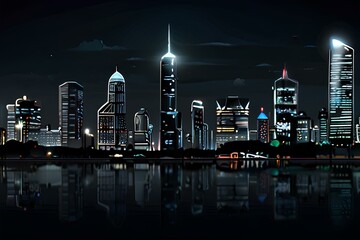 Fototapeta premium view of the Skyline at Night