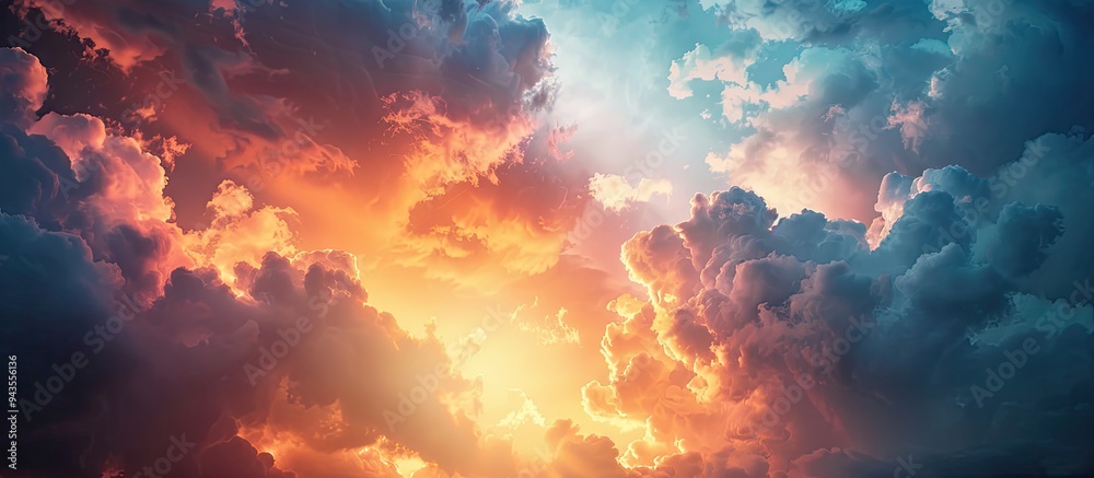 Poster capture the dramatic sky pre storm as a perfect background for your design with copy space image