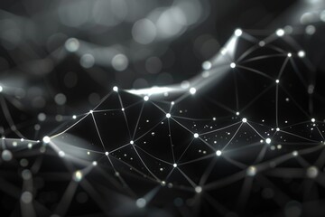 A futuristic digital wave of light particles flowing seamlessly, representing data, technology, and connectivity.