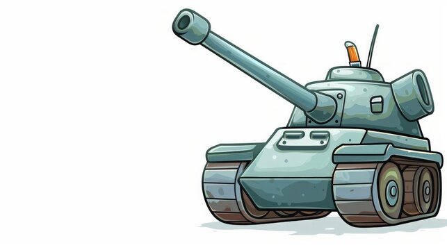 recommend clip art: Cartoon battle tank with playful design