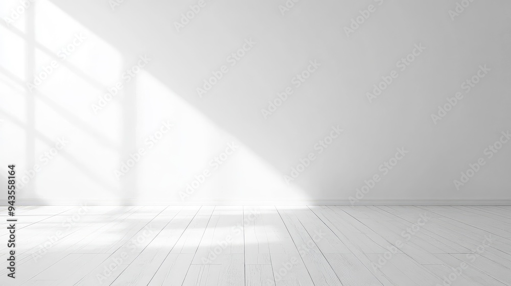 Fototapete a clean, smooth white wall background, perfect for minimalist design and text overlay, creating a si