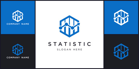 vector of statistic investment logo and icons, can be used in various media easily, editable
