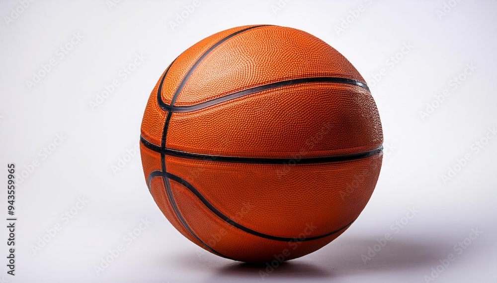 Wall mural close up of a basketball on a white background