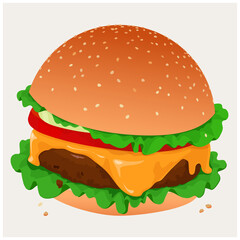 hamburger isolated on white background