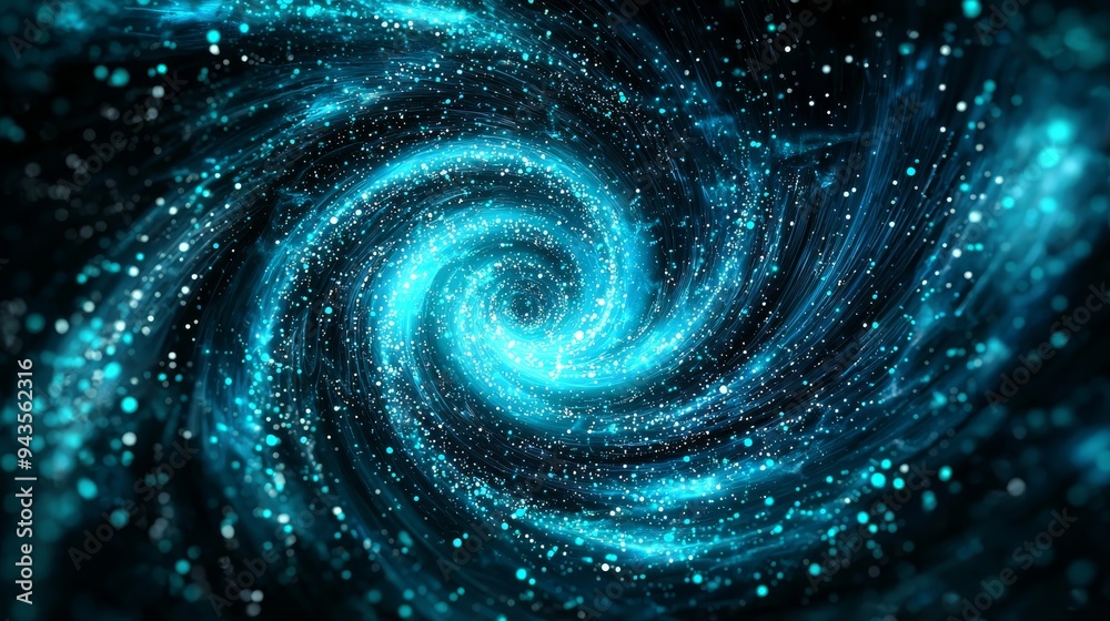 Aufkleber Three-dimensional rendering of whirlwind of dust particles. Abstract primitives