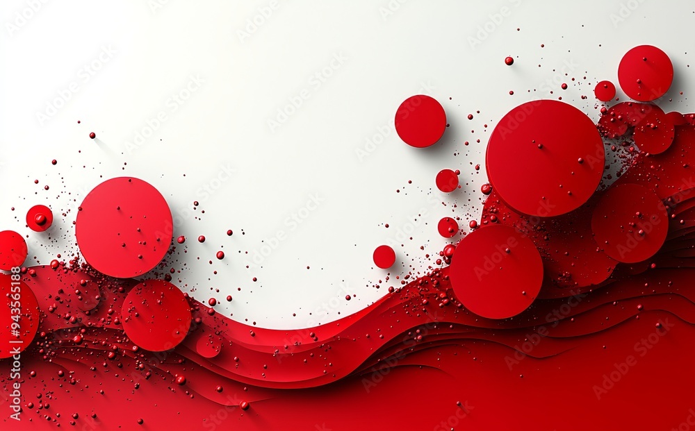 Aufkleber red circle shape shadow and light dimension background. eps10