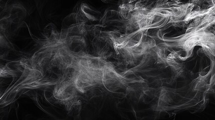 Abstract white smoke swirling against a dark background, creating a mystic atmosphere.