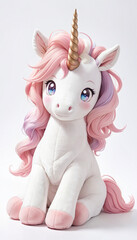 Pink unicorn plush toy