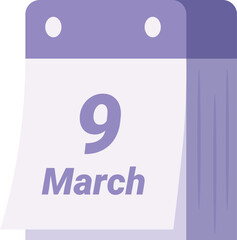 Tear off calendar showing the date 9 march, for keeping track of appointments