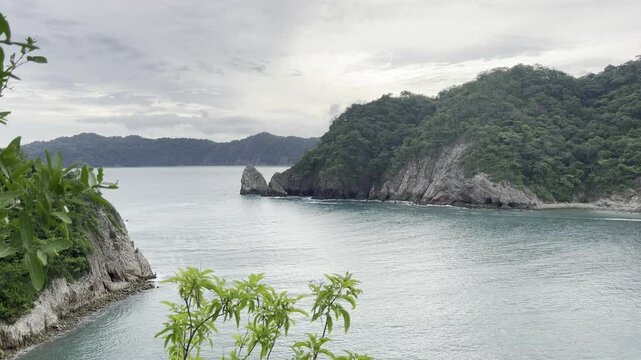 View from Isla Tortuga overlooking the Gulf of Nicoya and Isla Alcatraz off the coast of Costa Rica.