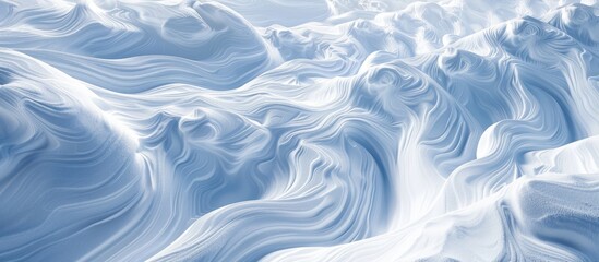 Obraz premium Winter landscape with snow covered ground featuring intricate wind carved patterns ideal for a copy space image